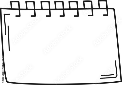 Blank torn notebook page drawing for message
