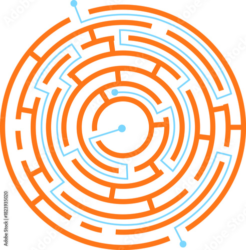 Finding solution path through a complex circular maze