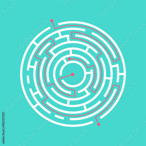 Circular maze path finding problem solving solution