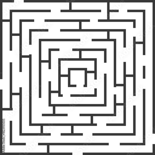 Maze puzzle graphic presenting challenge and solution concept