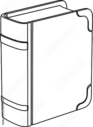 Simple line art illustration of a book on white background