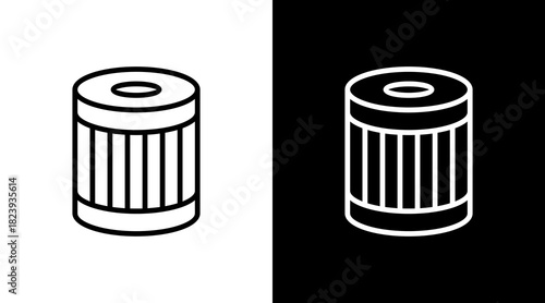 Oil Filter  White Icon Set Design