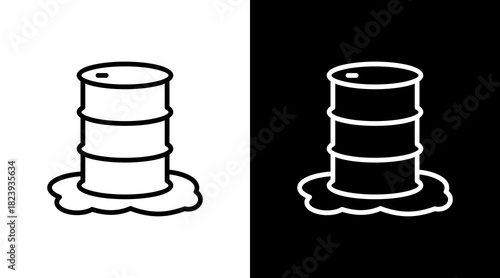 Oil Spill  White Icon Set Design