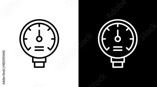 Pressure Gauge  White Icon Set Design