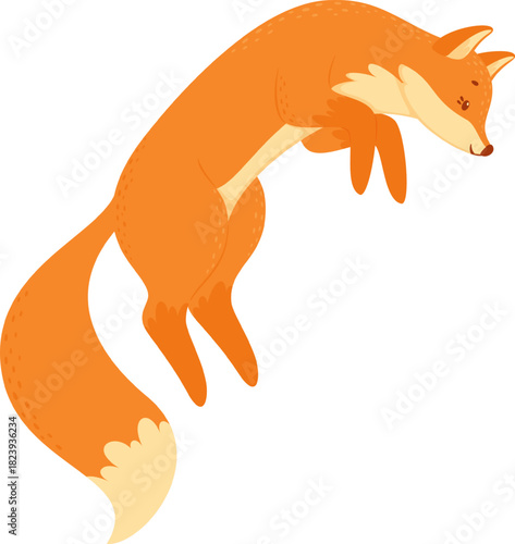 Agile orange fox jumping, embodying wild grace