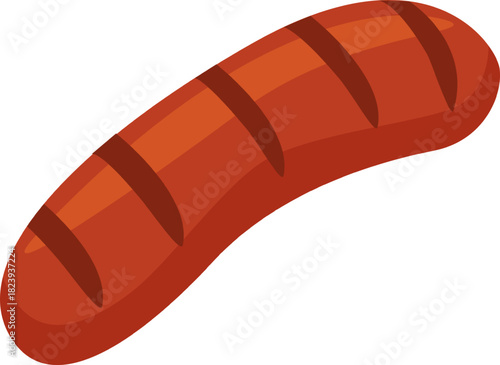 Grilled sausage illustration symbolizing barbecue food and cooking