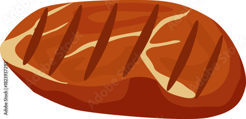 Pretzel bread loaf preparing delicious meal