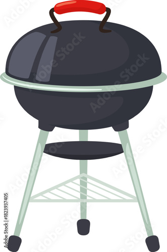 Barbecue charcoal grill for outdoor cooking and party