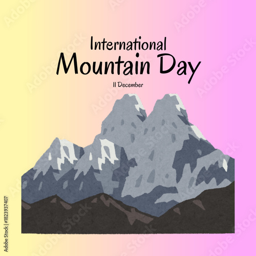 vector graphic of international mountain day good for international mountain day celebration. flat design. flyer design.flat illustration.