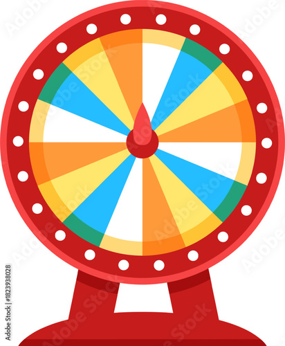 Colorful spinning wheel for games and chance concepts
