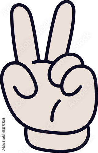 Hand showing peace sign conveying victory concept