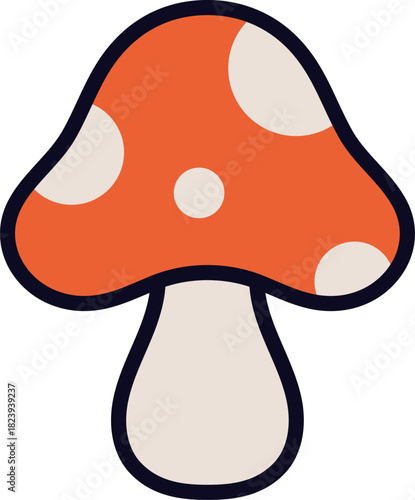 Mushroom drawing representing forest nature and organic food