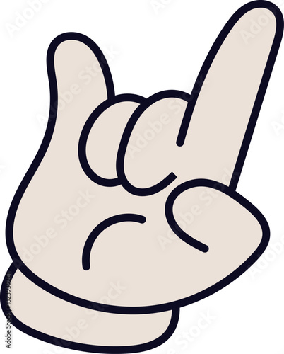 Hand making rock and roll horn gesture icon