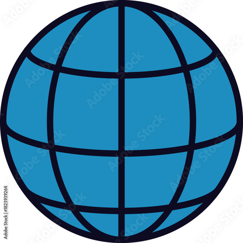 Blue globe symbol representing global internet communication network