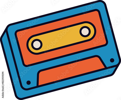 Retro audio cassette tape illustration representing music and nostalgia