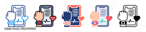 Health Tracker Icon Sheet Multiple Style Collection 