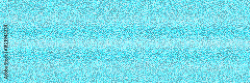 Blue pool tile seamless pattern background. Bathroom textured mosaic. Square decoration ornament. Kitchen floor with pixel grid. Vector swimming pool flat illustration.