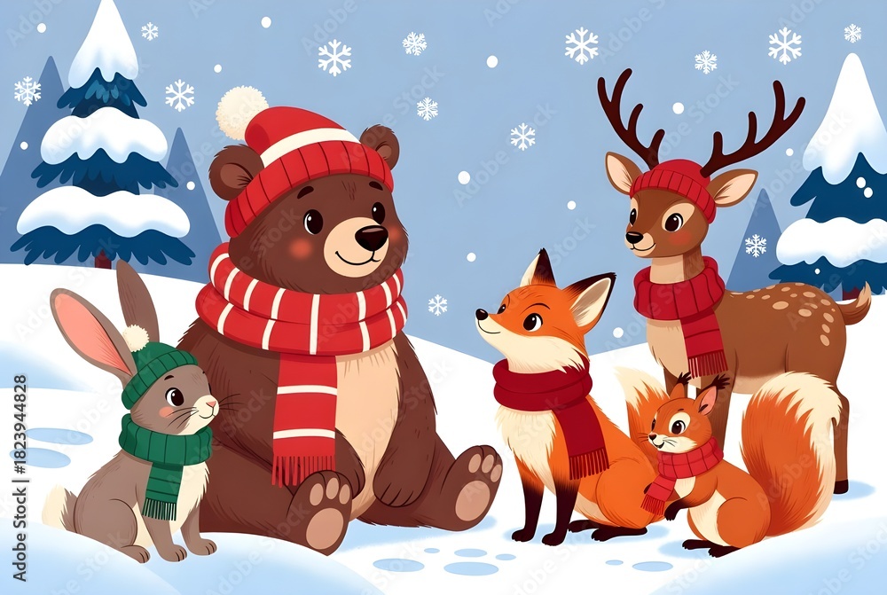 Fototapeta premium reindeer and deer