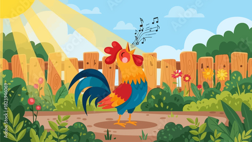 rooster on the fence