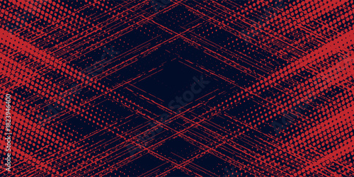 Red halftone dots blue color pattern gradient grunge texture background. Dot pop art comic sport style vector illustration. Eps10
