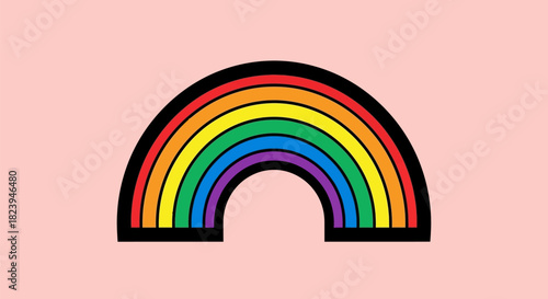 Vibrant Rainbow Arch Graphic Illustration.