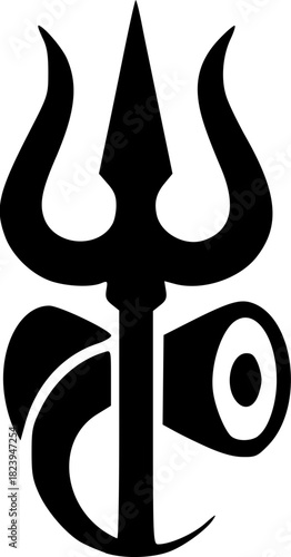 Minimal Lord Shiv Silhouette Logos in Black Vector