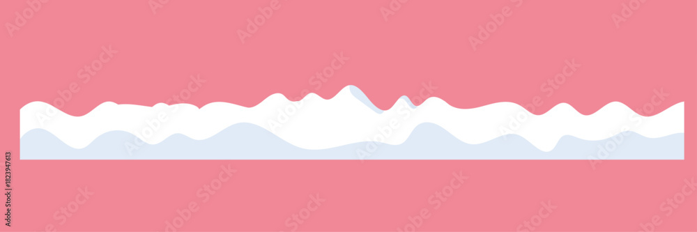 Obraz premium Realistic winter snow landscape background with smooth white snowdrifts and soft shadows, isolated on transparent background, perfect for Merry Christmas, New Year greeting cards,Illustrator