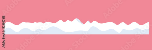 Realistic winter snow landscape background with smooth white snowdrifts and soft shadows, isolated on transparent background, perfect for Merry Christmas, New Year greeting cards,Illustrator