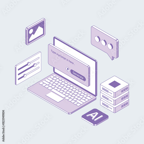 AI Prompt Generation A Vector Illustration of Creativity and Technology