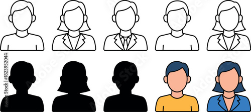 Diverse Group of People Icons Representing Teamwork and Collaboration in Modern Business World
