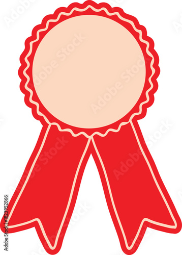 Blank Red Rosette Award Ribbon Template