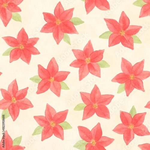 파스텔_포인세티아_패턴