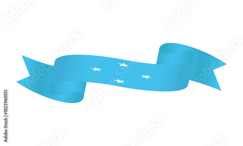 Micronesia flag, ribbon, badge, emblem