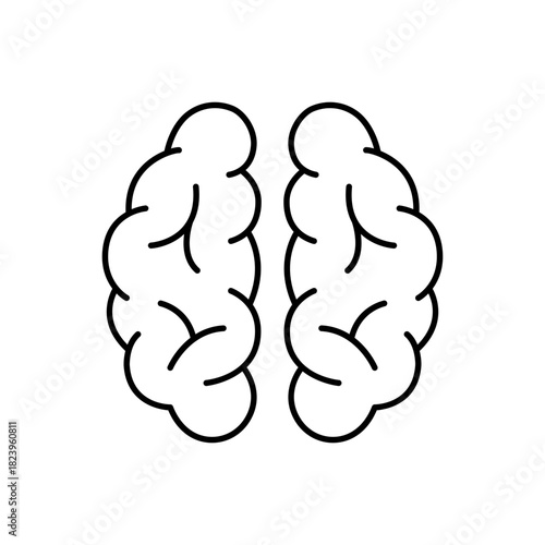 Brain icon flat vector illustration