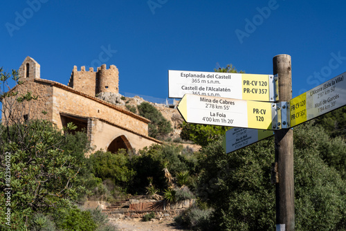 Alcalatén Castle with fortified Hermitage of El Salvador, 10th and 13th centuries, municipality of Alcora, Castellón, Valencian Community, Spain