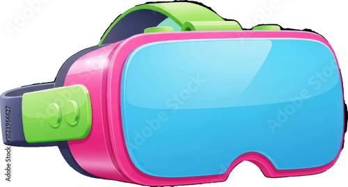 Vibrant Pink and Blue Virtual Reality Headset for Immersive Entertainment.