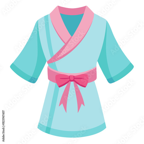 Cute blue kimono with pink accents and bow