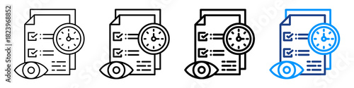 Real Time Monitoring Icon Different Style Outline Collection Set.