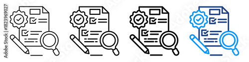 Quality Control Icon Different Style Outline Collection Set.