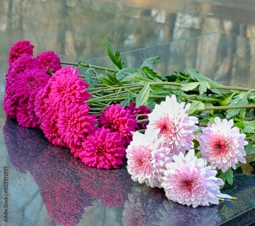 bouquet of pink chrysanthemums