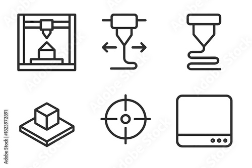 3d printer icons: components, functions, and control panel