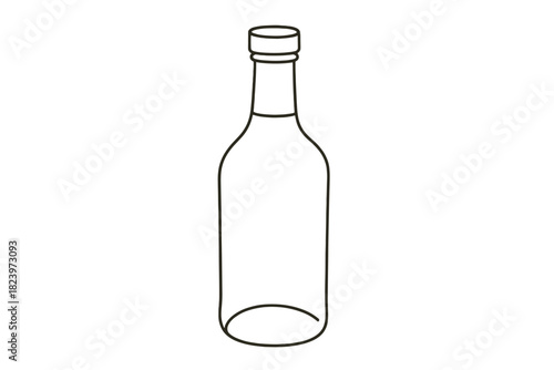 Minimalistic outline of a clear glass bottle