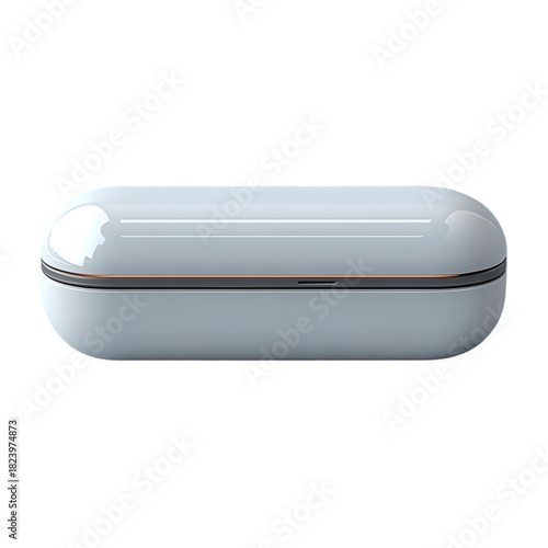 Detailed depiction of a cable organizer with smooth curves and a minimalist style, isolated on transparent background, PNG Cutout