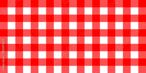 Red Gingham pattern. Texture from rhombus/squares for - plaid, tablecloths, clothes, shirts, dresses, paper, bedding, blankets, quilts and other textile products. Vector illustration.