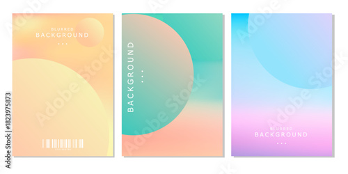  Luxury blurred invitation set vector template. Elegant cards blur gradient background for presentation, backdrop, banner, invitation. 