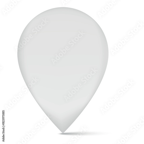 Rectangular and teardrop shaped map pointers. 3D realistic vector illustration