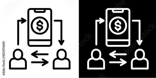 Peer Lending Icon Set White Style Collection
