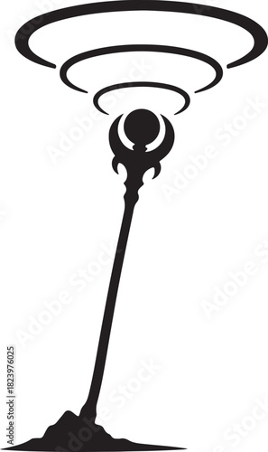 Ancient Staff of Power Rooted Deeply Emitting Mystical Cosmic Energy Rings