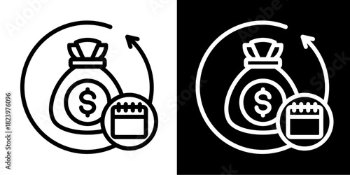 Loan Repayment Icon Set White Style Collection
