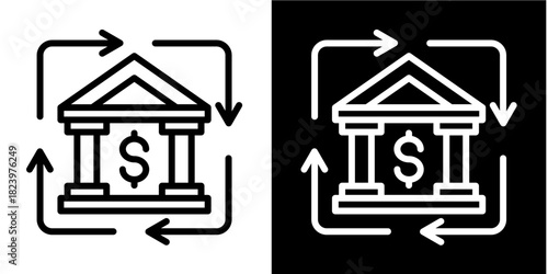 Inclusive Banking Icon Set White Style Collection
